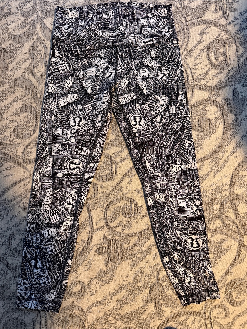 lululemon athletica Black & White Patterned Leggings